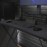 Flash Furniture NAN-GM1031-BK-GG Mallot Black Mega Size Extended Gaming Mouse Pad with Anti-Slip Rubber Base & Micro Weave Top, Large Home Office Desk Mat, 45.75